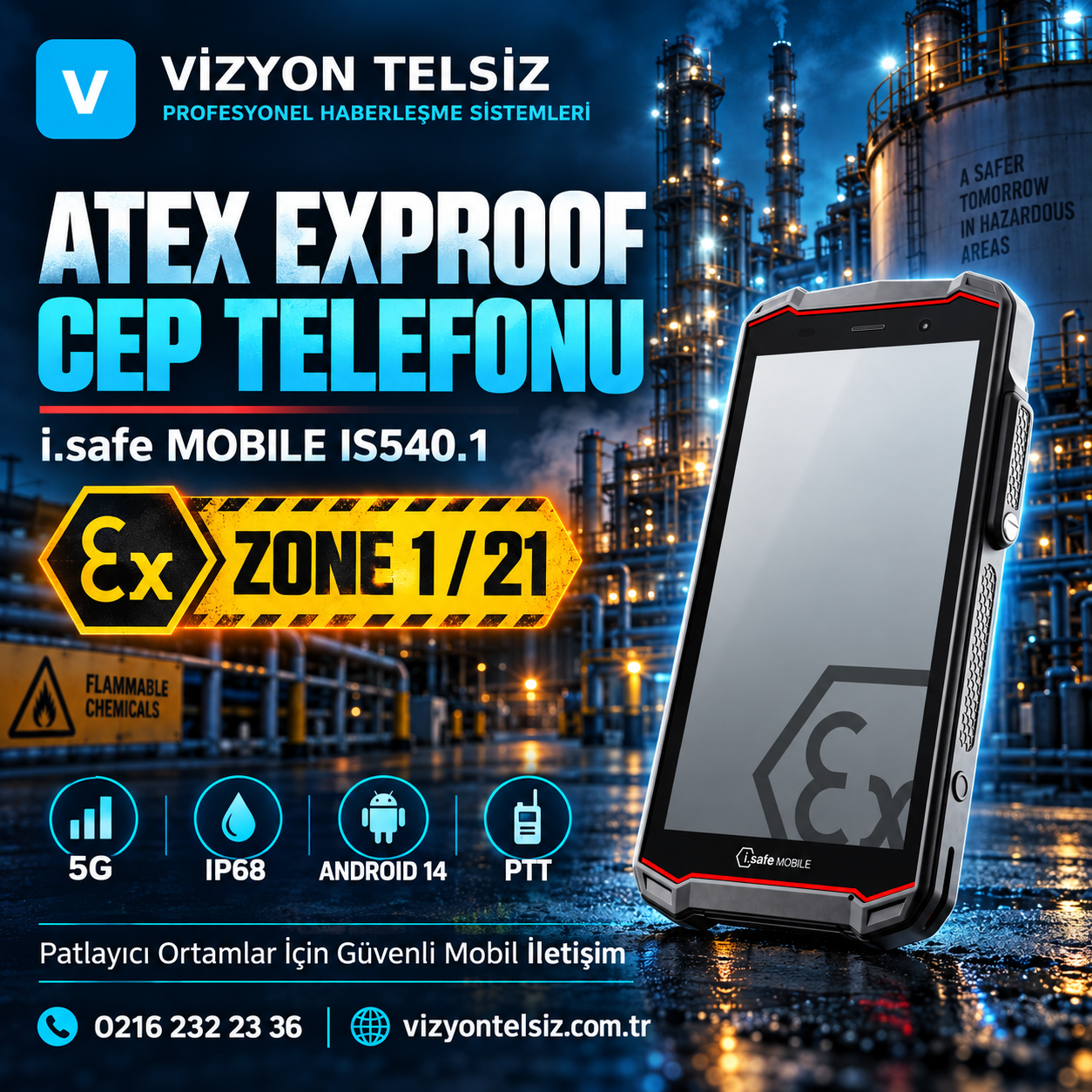 ATEX Exproof Akıllı Cep Telefonu